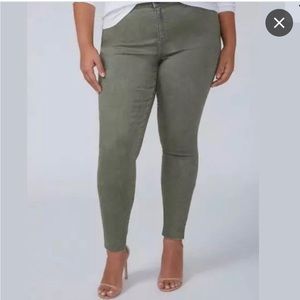 Lane Bryant olive green skinny jeans